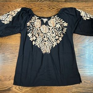 Solei Andrea Golden Blouse Size Small